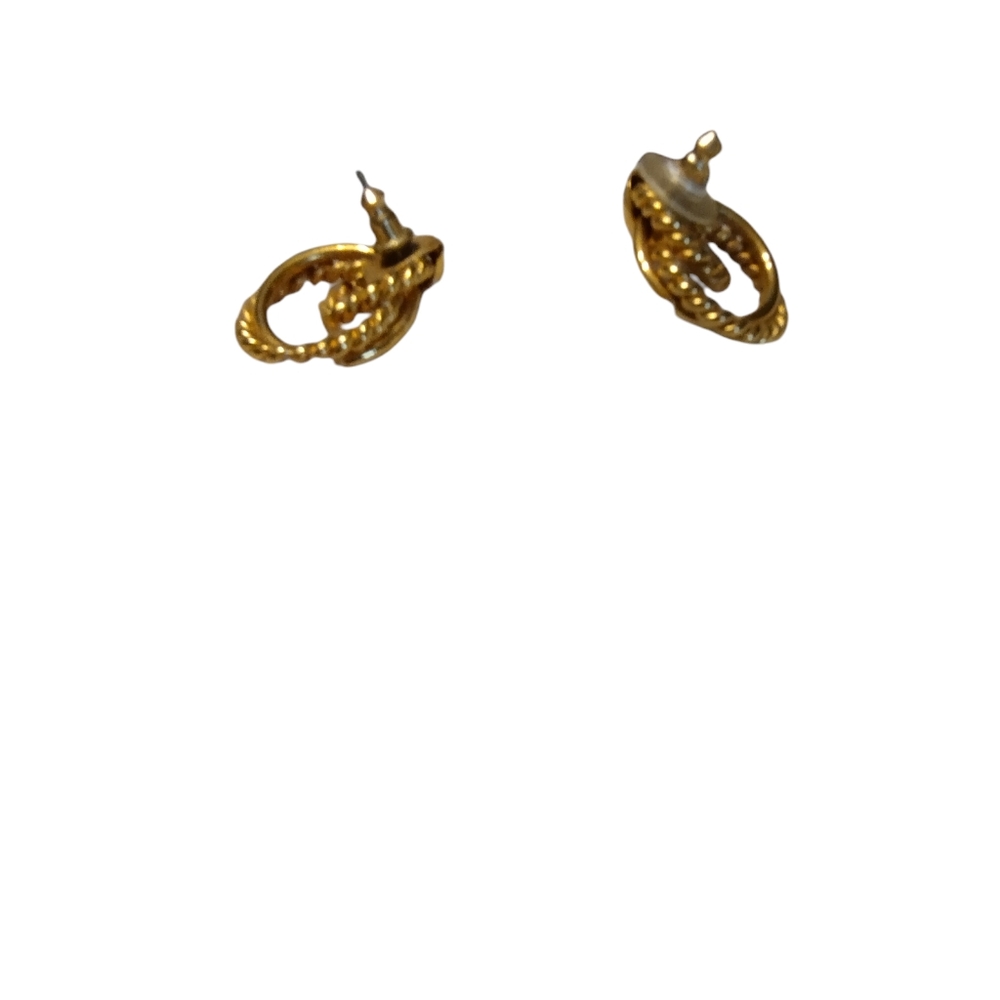 ♥️ 💙 Rare Vintage Avon gold tone three ring earrings - Picture 3 of 3